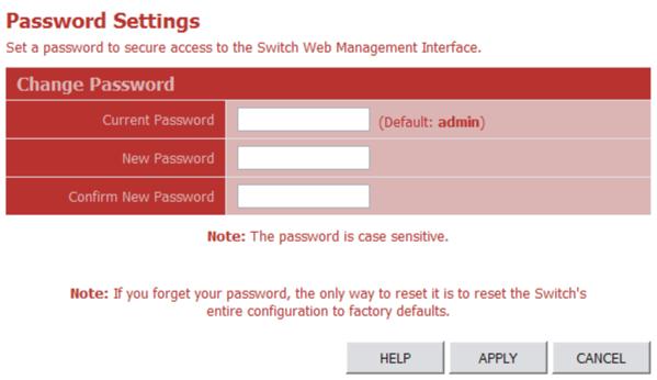 3 Configuring the Switch Web Click System, Password.