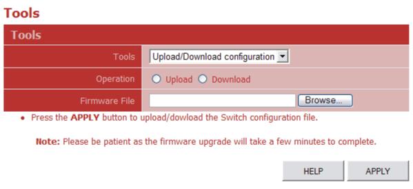 You can download firmware files for your switch from the Support section of the Edgecore web site at www.edge-core.com. Web Click System, Tools, Reset to Factory Defaults.