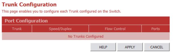Ports Configuration 3 Trunk Configuration Field Attributes Trunk Indicates trunk identification. Speed/Duplex Allows you to manually set the port speed and duplex mode for all ports in the trunk.