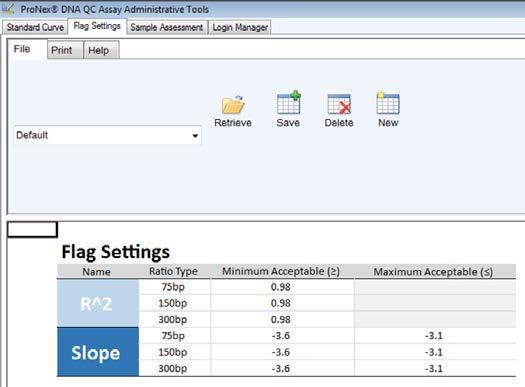 14207TA Figure 32. The Flag Settings tab screen. Note: The flag settings displayed in image above are the default values.