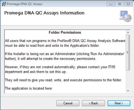 Select Next > to continue. 14177TA Figure 3. The DNA QC Assays Information screen.