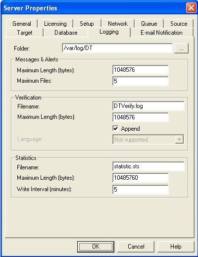 Configuring the verification log A verification log is created on the source during the verification process. The log identifies what is verified as well as which files are not synchronized. 1.
