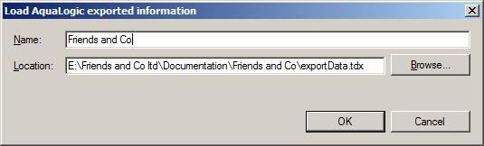 To load a TDX file: 1. Right-click in the source area, and select Load <System Name> TDX. The Load <System Name> exported information window appears.