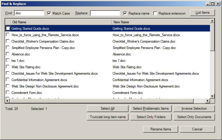 Figure 29: Find and Replace Window 2. Type the text you want to find in the Find field. 3. Select the Match Case checkbox for case-sensitive searches. 4. Type the replacing text in the Replace field.