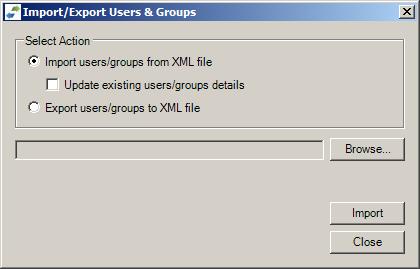 Import/Export Users & Groups Tzunami Deployer enables you to export or import Active Directory users and groups to an XML file.