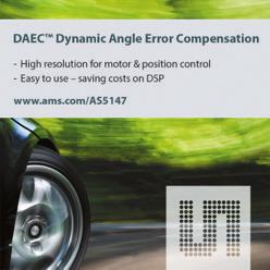 POSITION / SPEED Dynamic Angle Error Compensation DAEC TM AS5147 is an automotive qualified 14-bit On-Axis Magnetic Rotary Position Sensor with 11-bit Binary Incremental Pulse Count.