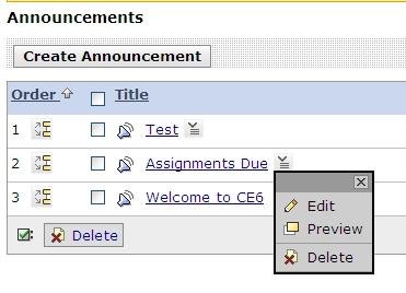 Click the Announcements button in the Course Tools to read Announcements 2.
