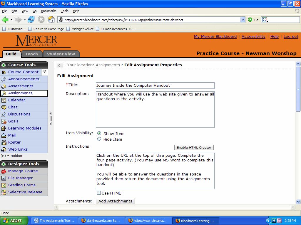 Editing Assignments You can edit assignments from either the Build tab or the Teach tab.