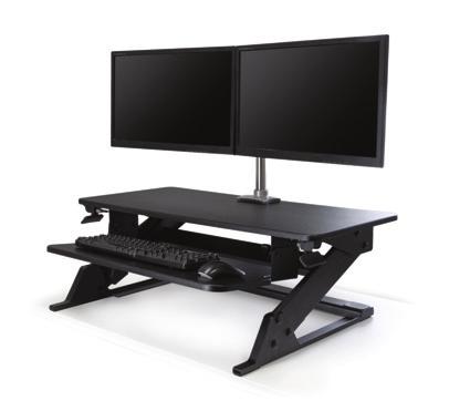 DESKTOP SIT-STAND WORKSTATIONS The Volante comes pre-assembled, just take it out of the box and place it where you want to work, it fits easily onto a 24"