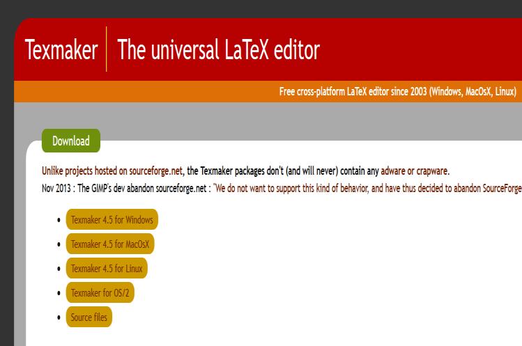 org/ TexMaker: Free cross-platform LaTeX editor
