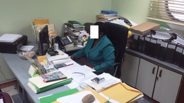 5.5. Implementation Picture position Photo initial workplace Photo redesigned workplace 1. Company plate with WS# and employee Mrs. Deborah Alleyne, Administrative Assistant.