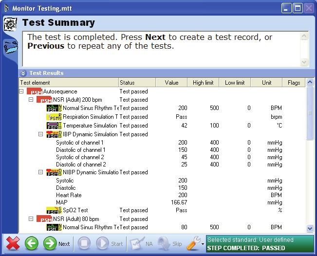 Then when you click OK in the test results pane, Ansur will do the first step in the auto sequence. 7.