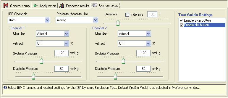 Ansur ProSim 6/8 Users Manual Note The ProSim 6 will not support the ACLS arrhythmia. IBP Dynamic Simulation Test This is a visual test. The Simulator does not make a measurement.