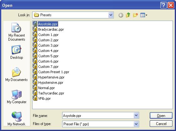 ProSim 8 Mini Plug-In How to Manage and Change Presets 5 Figure 5-22. Build Presets Window gjp122.bmp 2. Highlight the preset you want to modify and click Open.