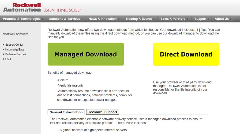 5. Choose Managed Download. 6.
