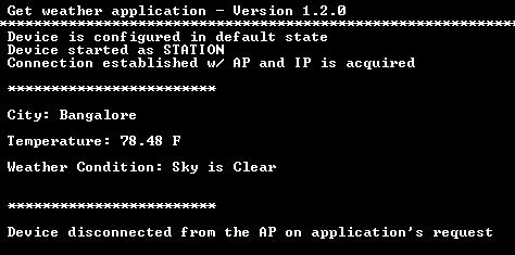 The application opens a TCP socket w/ the server and sends a HTTP Get request to get the weather details.