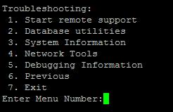Troubleshooting using the CLI The CLI console on the Seqrite UTM provides options to troubleshoot various services of as shown in following figure.