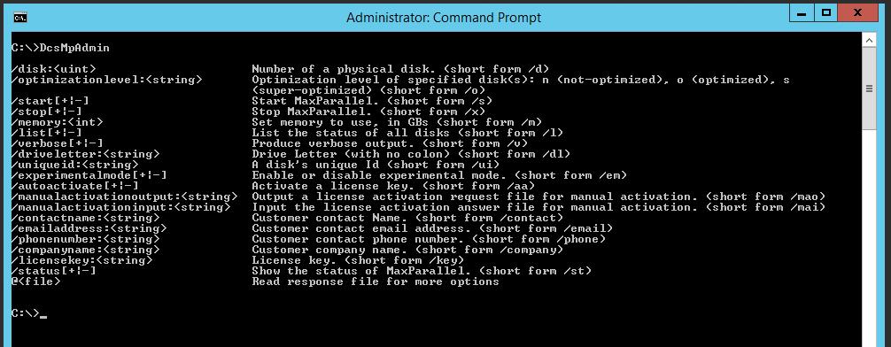 Appendix B: Command Line Interface Reference The MaxParallel Command Line Interface (CLI) utility is used for advanced control and configuration of the MaxParallel service.