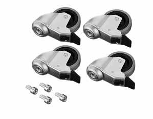 Mounting Options SYSPEND 28-MAX Suspension System Swivel Casters f Pedestal Base Casters mount to the bottom of a pedestal base. Kit includes four casters and mounting hardware.