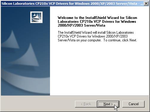 Installing the Driver 3) The InstallShield Wizard will