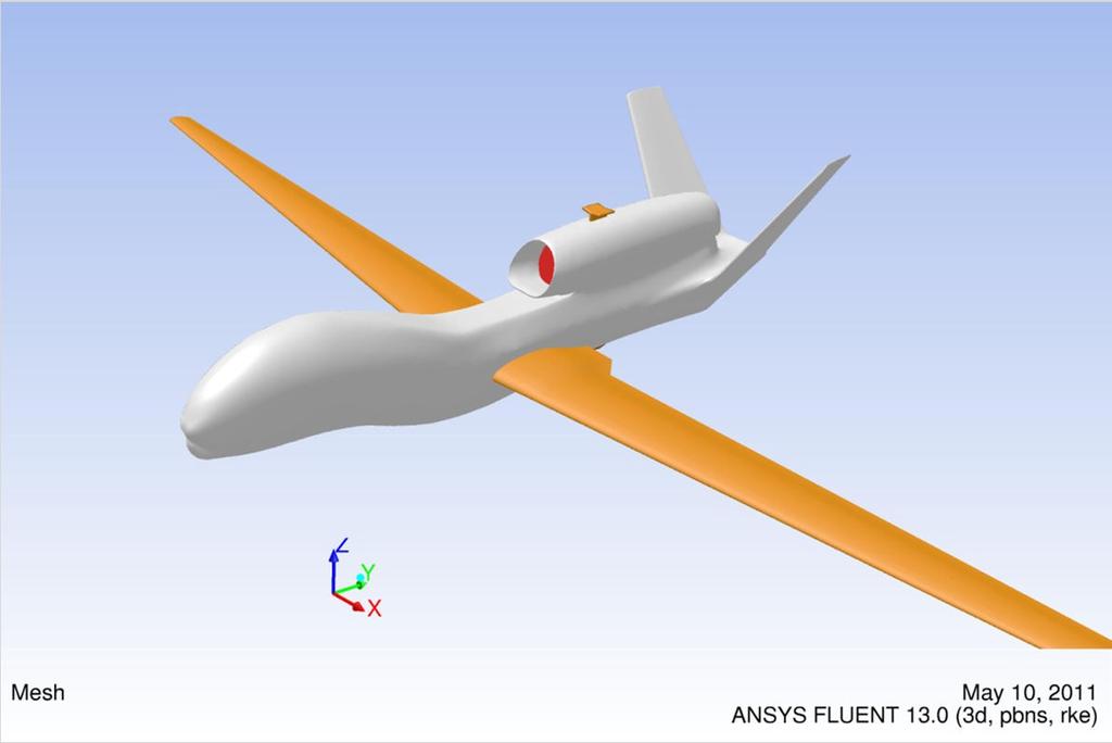 Case Study 3 -Optimisation of a UAV wing A generic (representative, but not accurate) model of the Global Hawk UAV was