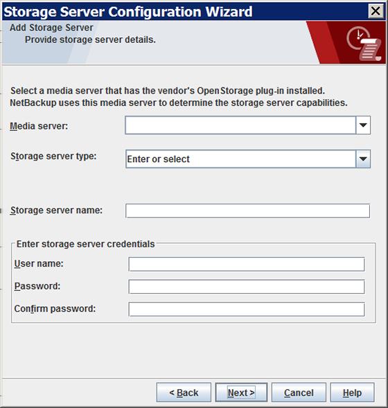 Configuring OpenStorage in NetBackup Configuring an OpenStorage storage server for backups 33 4 The Add Storage Server panel is where you enter the information about the storage server panel.