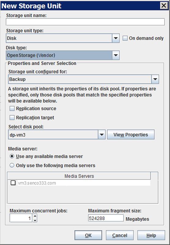 Configuring OpenStorage in NetBackup Configuring an OpenStorage storage unit 54 To create a storage unit from the Actions menu 1 In the NetBackup Administration Console, in