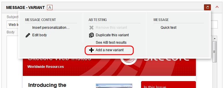 3.6 How to Perform A/B Testing The Sitecore ECM lets you dynamically test the content of your message to find out which components or combination of components are the most effective.