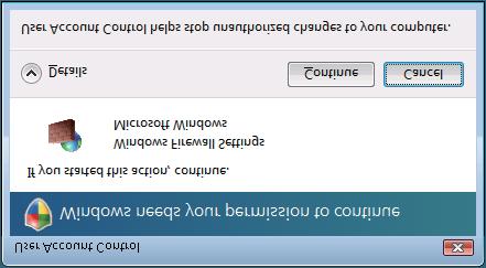 Users who do not have administrator rights: Enter the administrator password and click OK.