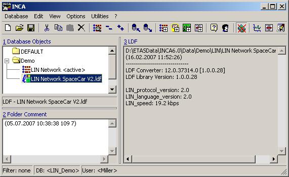 Fig. 4-1 Select Edit Add LDF. A dialog pops up where you can select the desired LDF file. Select the LDF file and click Open.