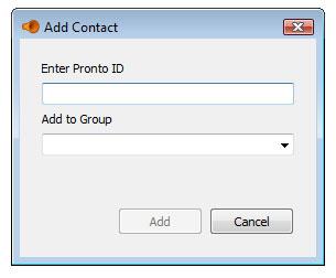 To add a user that is already in your Contacts tab to a group, simply drag the name of the user to the name of the group. To Add a User (by Pronto ID) Not Already in Your Contacts Tab to a Group 1.