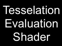 Control Shader Tesselation Evaluation Shader Geometry & State
