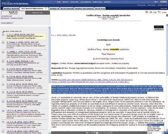 10. TOOLS MENU Once a document is displayed on the screen you can select an option from the Tools menu to: Copy the document text along with the citation reference.