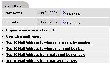 Mail Mail Mail reports gives the information/statistics on the volume of the Email messages passing through the system both in