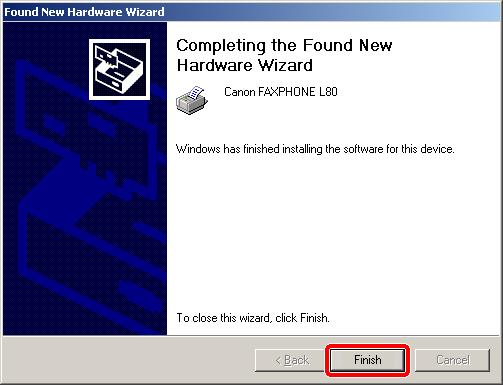 ) For Windows XP: When the Found New Hardware Wizard appears during the setup, choose the following: Select Install the software automatically