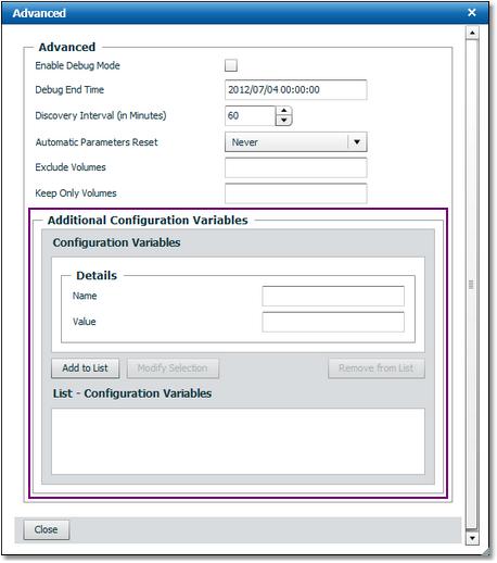 Setting Advanced Configuration Variables Advanced configuration variables are used to manually set variables that are normally not available through the standard interface.