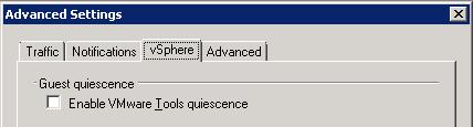 VMs; VMware Tools Quiescence is available