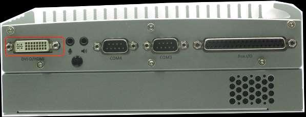 2.3 Back Panel I/O Functions 2.3.1 DVI-D/HDMI Connector Figure 13: DVI-D/HDMI Connector Nuvo-2500 Series has one DVI-D/HDMI display output port.