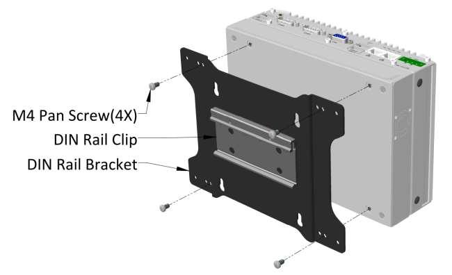 3.7.3 Mount your Nuvo-2500 and Nuvis-2520at on the DIN Rail 1. Take away the food pad on the bottom of your system. Refer to Figure 58 2.