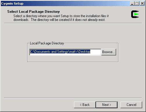 Click Next to proceed to the next step. Fig. 1.4 Choosing the package directory. 6.