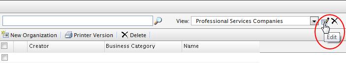 The View Editing dialog is displayed and you can edit all properties. To delete a custom view, click X.