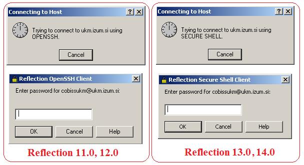 4. Vnovična vzpostavitev povezave in preizkus ukazne datoteke Po zagonu ukazne datoteke preko bližnjice na namizju se vam mora pojaviti okno Connection to Host s sporočilom o tem, da program poskuša