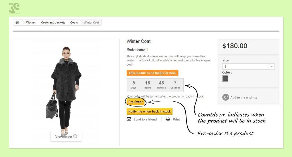 Here customer can view product status and transfer to product page by direct link.