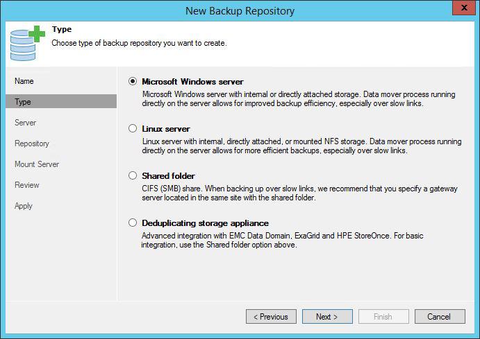 Similar to the steps in Initial configuration, we need to add our eight data disks attached to our two repository servers as Veeam Backup & Replication repositories.