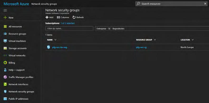 In the Azure portal, go to Network security groups and click the +Add button.