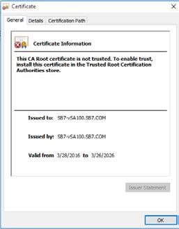 As you can see from this example the connection is not secure and the server s certificate