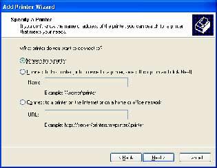 Setting up the Client Computer ➍ Choose [Network Printer].