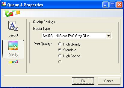 Performing Printing ➋ Make the settings for the size and type of the media to use for printing and for the printing quality, then close the window. Click [Get Media Width].