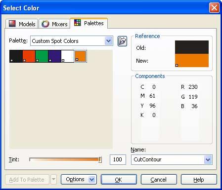 Click this. ➍ Apply the spot color to the path. Click the [Palettes] tab.