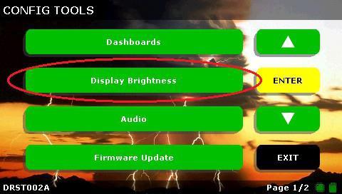 First, we will want to select the Display Brightness in the Config Tools Menu.